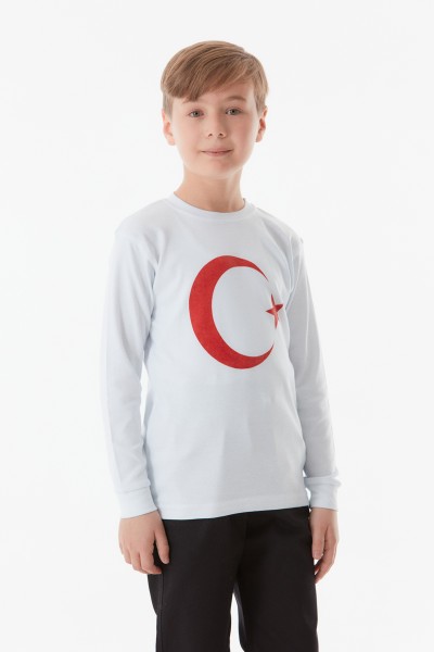 Türk Bayrağı Baskılı Çocuk Sweatshirt