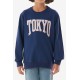  Tokyo Baskılı Bisiklet Yaka Kız Çocuk Sweatshirt