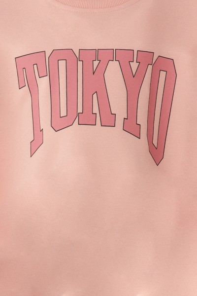  Tokyo Baskılı Bisiklet Yaka Kız Çocuk Sweatshirt