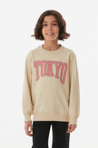 Tokyo Baskılı Kız Çocuk Sweatshirt