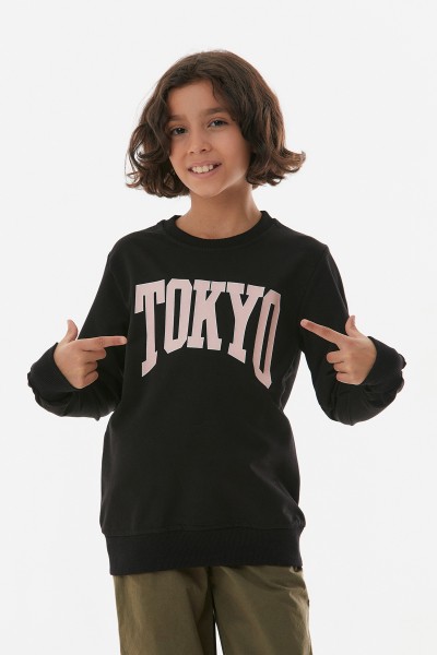 Tokyo Baskılı Kız Çocuk Sweatshirt