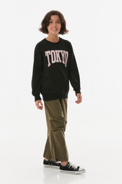 Tokyo Baskılı Kız Çocuk Sweatshirt