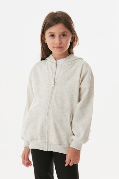 Basic Fermuarlı Unisex Çocuk Sweatshirt