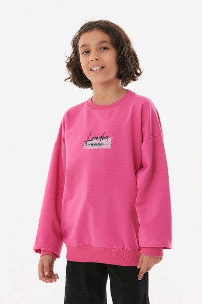 Awesome Yazı  Baskılı  Kız Çocuk Sweatshirt