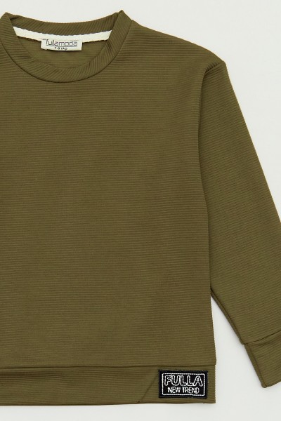 Basic Bisiklet Yaka Erkek Çocuk Sweatshirt