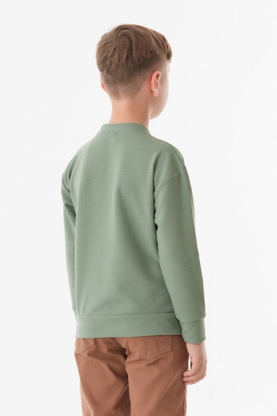 Basic Bisiklet Yaka Erkek Çocuk Sweatshirt