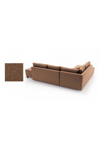KRN058605 أريكة سرير زاوية على طراز المنامة، بني على اليسار