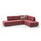 KRN058600 أريكة سرير زاوية على طراز المنامة أحمر داكن على اليمين