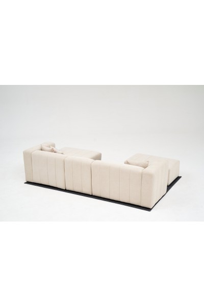 KRN058874 Beyza Mini Corner Sofa كريمي على اليمين