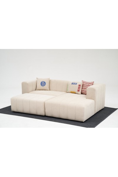 KRN058874 Beyza Mini Corner Sofa كريمي على اليمين