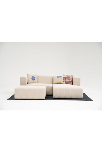 KRN058874 Beyza Mini Corner Sofa كريمي على اليمين